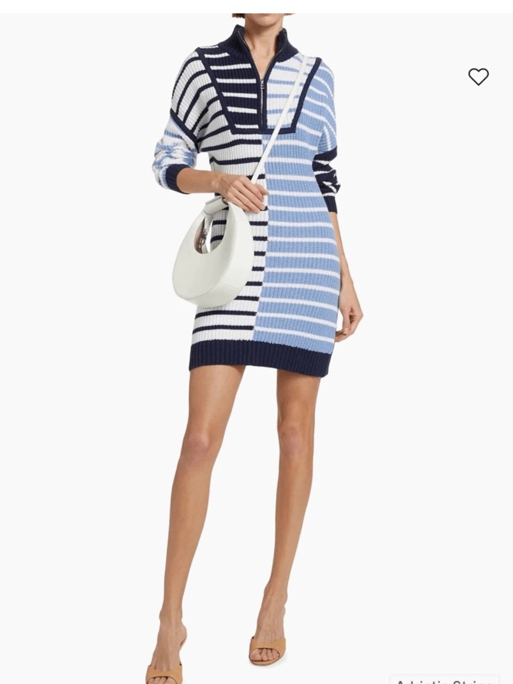 Striped Turtleneck Sweater in Blue & White Like New